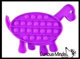 Dino Cute Dinosaur Animal Theme Bubble Pop Game - Silicone Push Poke Bubble Wrap Fidget Toy - Press Bubbles to Pop the Bubbles Down Then Flip it over and Do it Again - Bubble Popper Sensory Stress Toy