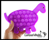 Dino Cute Dinosaur Animal Theme Bubble Pop Game - Silicone Push Poke Bubble Wrap Fidget Toy - Press Bubbles to Pop the Bubbles Down Then Flip it over and Do it Again - Bubble Popper Sensory Stress Toy