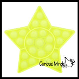 BULK - WHOLESALE - Neon Bubble Pop Game - Silicone Push Poke Bubble Wrap Fidget Toy - Circle, Square, Star, Flower, Octagon, Flower - Press Bubbles to Pop the Bubbles Down Then Flip it over and Do it Again - Bubble Popper Sensory Stress Toy