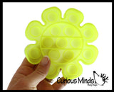 BULK - WHOLESALE - Neon Bubble Pop Game - Silicone Push Poke Bubble Wrap Fidget Toy - Circle, Square, Star, Flower, Octagon, Flower - Press Bubbles to Pop the Bubbles Down Then Flip it over and Do it Again - Bubble Popper Sensory Stress Toy