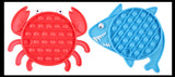 BULK - WHOLESALE - SALE - Cute Ocean Animal Theme Bubble Pop Game - Silicone Push Poke Bubble Wrap Fidget Toy - Press Bubbles to Pop the Bubbles Down Then Flip it over and Do it Again - Bubble Popper Sensory Stress Toy