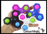 BULK/WHOLESALE - Colored Bubble Pop Fidget Spinner - 2 in 1 Fidget Toy - Bubble Popper Sensory Stress Toy
