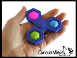 BULK/WHOLESALE - Colored Bubble Pop Fidget Spinner - 2 in 1 Fidget Toy - Bubble Popper Sensory Stress Toy