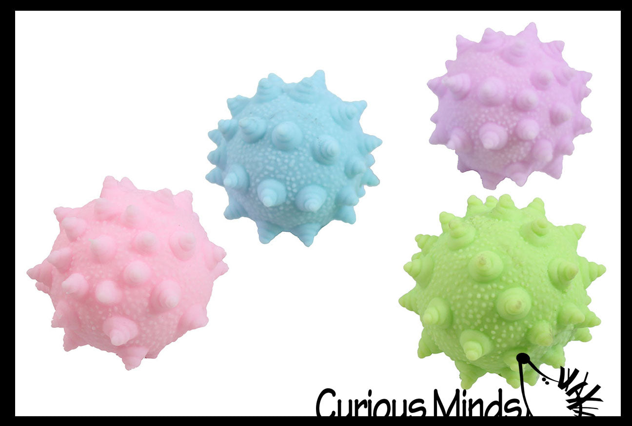 LAST CHANCE - LIMITED STOCK - Soft Fluff- Filled Spiky Knobby Squeeze Stress Balls  -  Sensory, Stress, Fidget Toy Super Soft