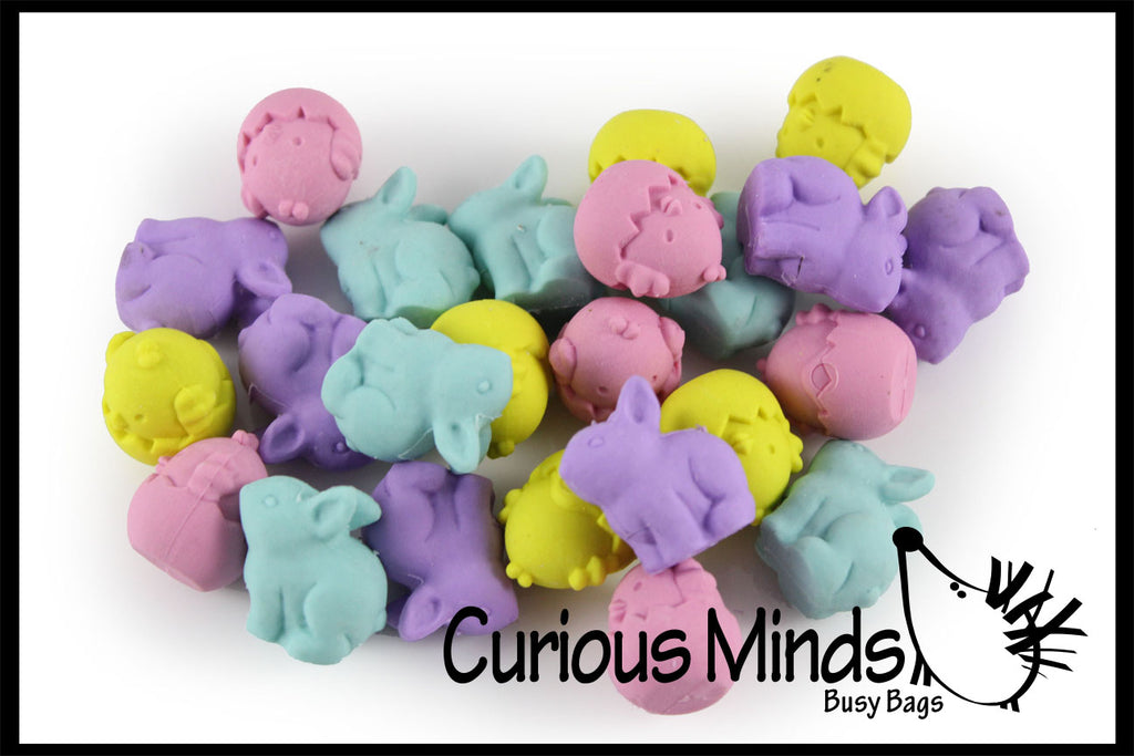 24 Cute Chick and Bunny Erasers - Easter Egg Filler Prize  (2 DOZEN)