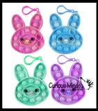 Small Bunny on Clip Bubble Popper Toy - Easter Themed - Easter Basket Fidget - Bubble Pop Fidget Toy - Silicone Push Poke Bubble Wrap Fidget Toy - Press Bubbles to Pop - Bubble Popper Sensory Stress Toy OT