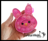 Small Bunny on Clip Bubble Popper Toy - Easter Themed - Easter Basket Fidget - Bubble Pop Fidget Toy - Silicone Push Poke Bubble Wrap Fidget Toy - Press Bubbles to Pop - Bubble Popper Sensory Stress Toy OT