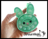 Small Bunny on Clip Bubble Popper Toy - Easter Themed - Easter Basket Fidget - Bubble Pop Fidget Toy - Silicone Push Poke Bubble Wrap Fidget Toy - Press Bubbles to Pop - Bubble Popper Sensory Stress Toy OT