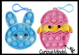 Set of 2 Easter Bubble Popper Toys - Bunny and Chick in Egg - Easter Basket Fidget - Silicone Push Poke Bubble Wrap Fidget Toy - Press Bubbles to Pop - Sensory Stress Toy OT