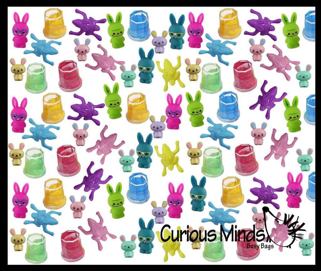 Set of 84 Bunny Rabbit Theme Easter Egg Filler Set - Small Toy Prize Assortment Egg Hunt (7 DOZEN)