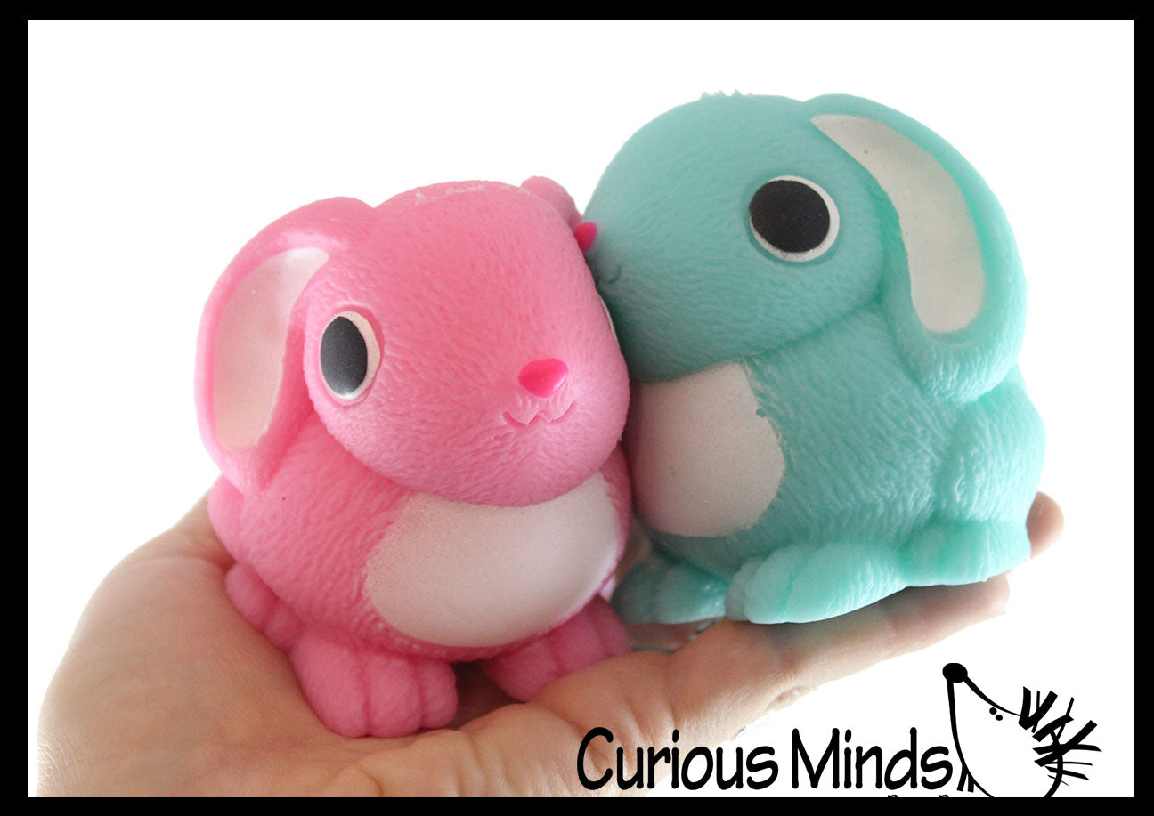 Large Bunny Rabbit Soft Fluff Doh - Filled Squeeze Stress Balls - Sens ...