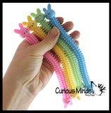 LAST CHANCE - LIMITED STOCK  - Cute Stretchy String Easter Bunny Themed Small Toys - Easter Egg Filler Set - Stretchy Noodle Toys - Fun Long Stretch Toys - Soft & Flexible - Fidget Sensory Toy