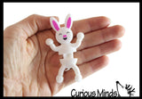 Bunny Rabbit Sticky Wall Walker Tumblers Crawlers - Easter Themed Small Toys - Easter Egg Filler Set - Small Toy Prize Assortment Egg Hunt
