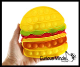 BULK - WHOLESALE - SALE - Burger Theme Bubble Pop Fidget Toy - Hamburger Junk Food Silicone Push Poke Bubble Wrap Fidget Toy - Press Bubbles to Pop - Bubble Popper Sensory Stress Toy Hamburger