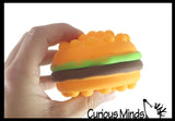 BULK - WHOLESALE -  SALE - Burger Bubble Pop Ball -  Hamburger Junk Food Bubble Poppers on Ball Squeeze to Pop - Silicone Push Poke Bubble Wrap Fidget Toy - Press Bubbles to Pop - Bubble Popper Sensory Stress Toy