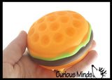 BULK - WHOLESALE -  SALE - Burger Bubble Pop Ball -  Hamburger Junk Food Bubble Poppers on Ball Squeeze to Pop - Silicone Push Poke Bubble Wrap Fidget Toy - Press Bubbles to Pop - Bubble Popper Sensory Stress Toy