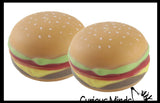 Hamburger Stretchy Squishy Squeeze Stress Ball Soft Doh Filling - Like Shaving Cream - Sensory, Fidget Toy Burger