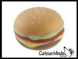 Hamburger Stretchy Squishy Squeeze Stress Ball Soft Doh Filling - Like Shaving Cream - Sensory, Fidget Toy Burger