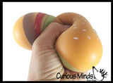 Hamburger Stretchy Squishy Squeeze Stress Ball Soft Doh Filling - Like Shaving Cream - Sensory, Fidget Toy Burger