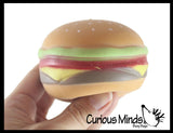 Hamburger Stretchy Squishy Squeeze Stress Ball Soft Doh Filling - Like Shaving Cream - Sensory, Fidget Toy Burger