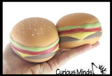 Hamburger Stretchy Squishy Squeeze Stress Ball Soft Doh Filling - Like Shaving Cream - Sensory, Fidget Toy Burger