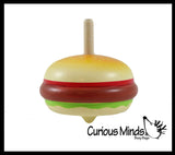 LAST CHANCE - LIMITED STOCK - Hamburger Wood Spinning Top Toy - Classic Wooden Toy - Burger