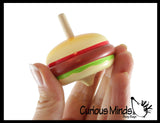 LAST CHANCE - LIMITED STOCK - Hamburger Wood Spinning Top Toy - Classic Wooden Toy - Burger