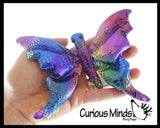 Butterfly Sand Filled Animal Toy - Heavy Weighted Sandbag Animal Plush Bean Bag Toss - Shimmering Glitter Insect