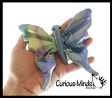 Butterfly Sand Filled Animal Toy - Heavy Weighted Sandbag Animal Plush Bean Bag Toss - Shimmering Glitter Insect