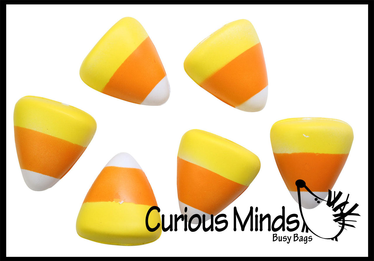 Mini Candy Corn Stress Relief Toys, Set Of 12, Slow Rising Squeezy Toy For Kids Halloween Party Favors And Non Candy Trick Or Treat Supplies Birthday Goodie Bag Fillers