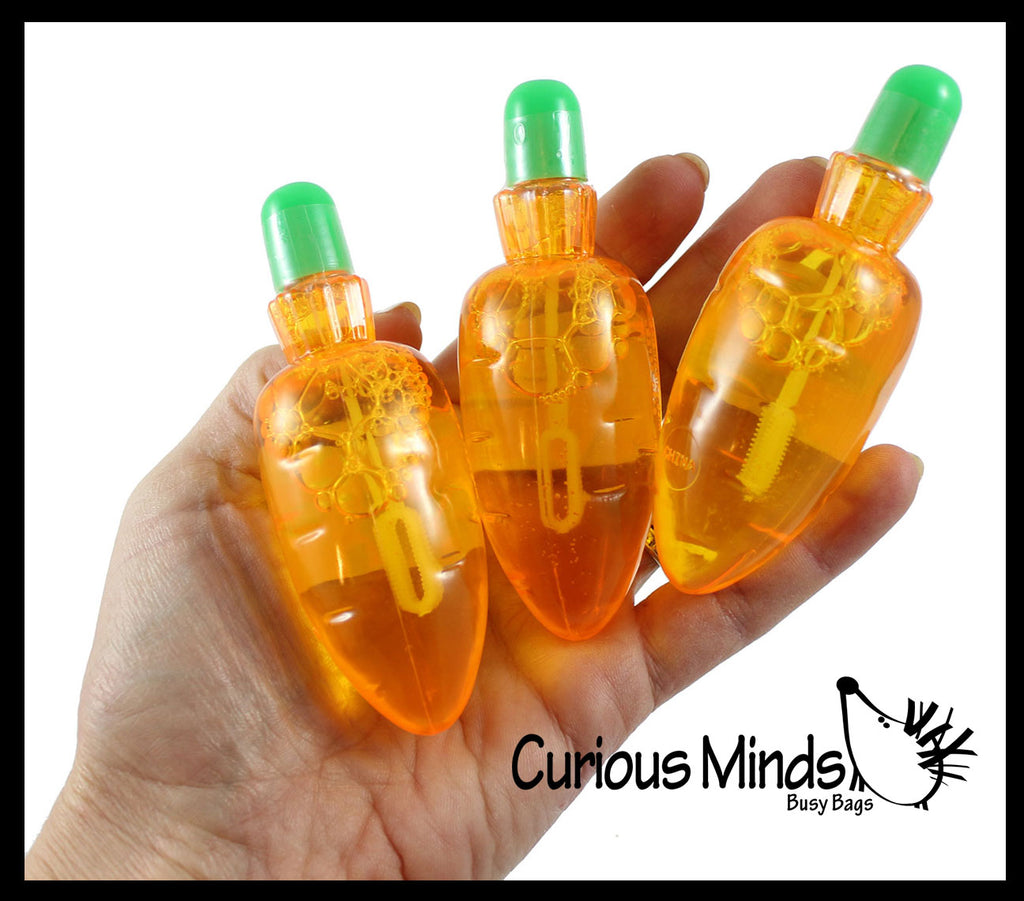 LAST CHANCE - LIMITED STOCK - Mini Carrot Shaped Easter Bubbles with Wands - Party Favor - Easter Basket Filler