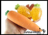 Carrot Stress Ball Set of 3 - Sand and Water Bead Filled Squeeze Stress Balls  -  Sensory, Stress, Fidget Toy - Vegetable Easter