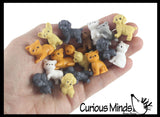 Cute Tiny Cat & Dog Figurines - Mini Toys - Small Novelty Prize Toy - Party Favors - Gift