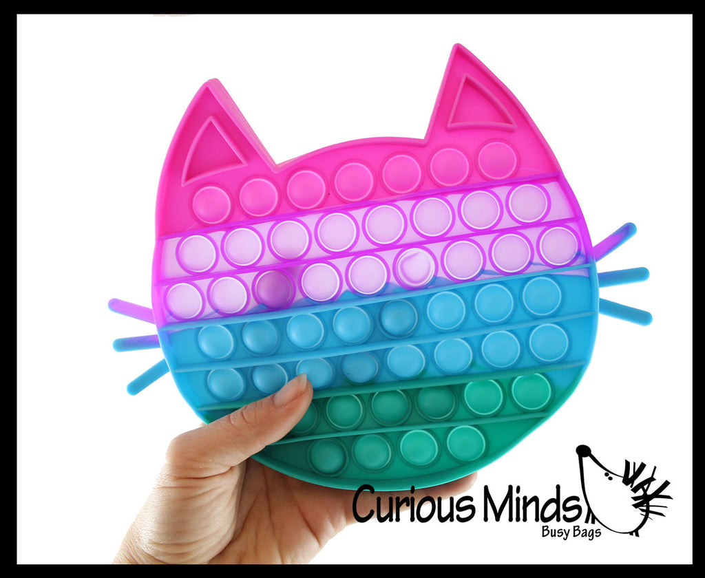 LAST CHANCE - LIMITED STOCK - Large Cat Bubble Pop Fidget Toy - Silicone Push Poke Bubble Wrap Fidget Toy - Press Bubbles to Pop the Bubbles - Bubble Popper Sensory Stress Toy