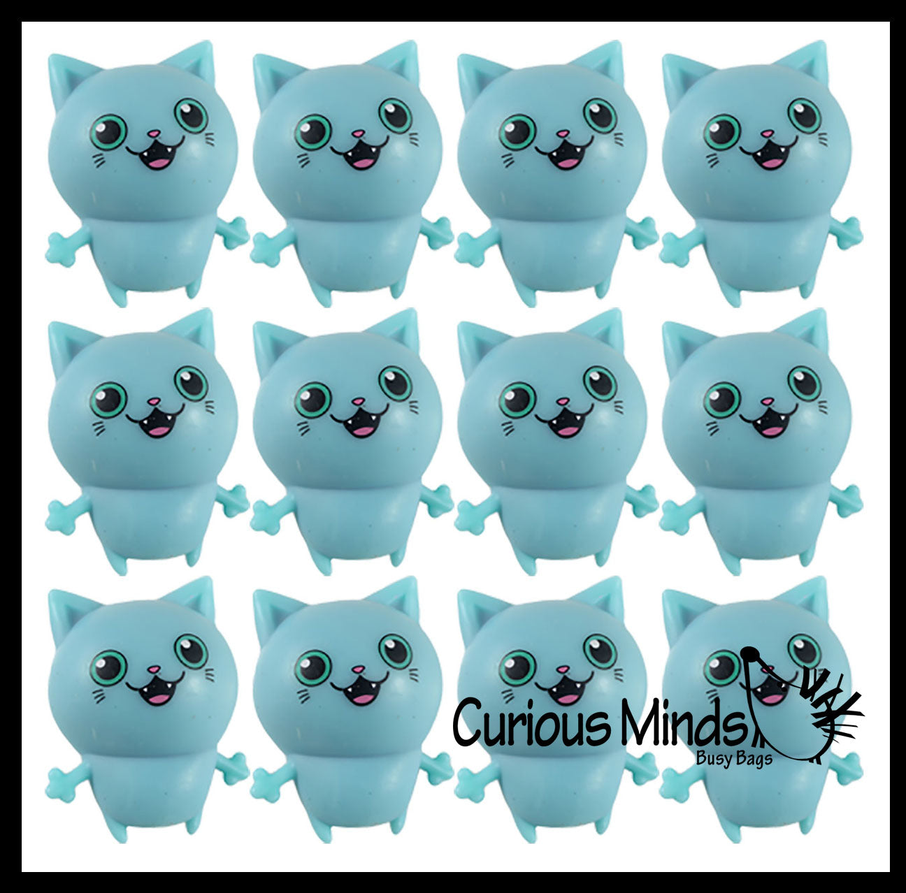 Curious Minds Busy Bags Bulk Wholesale Sale Cat Color Changing Squeeze Stress Balls Sensory Stress Fidget Toy Magic Squeeze to Blend to New Color Bulk Set of 12