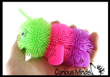LAST CHANCE - LIMITED STOCK - SALE -Light Up Puffer Caterpillar Fidget Sensory Toy - 3 Section Flashing Tactile Toy Bug