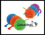 LAST CHANCE - LIMITED STOCK - SALE -Light Up Puffer Caterpillar Fidget Sensory Toy - 3 Section Flashing Tactile Toy Bug
