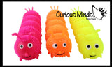 Large 8" Solid Color 5 Segment Puffer Caterpillar Fidget Sensory Toy - 5 Section Tactile Toy Bug