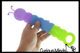 LAST CHANCE - LIMITED STOCK  - SALE - Caterpillar Bug Suction Cup Strip Fidget Pop Toy - Textured Side - Unique Sensory Popping Toy - Stick and Peel Octopus Tentacle Fidget