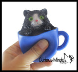 Pup in a Cup - Cat in a Cup - Adorable Pop Up Pupachino - Cute Squeeze Toy - Fun Fidget - Unique OT Hand Strength, Fine Motor