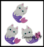 LAST CHANCE - LIMITED STOCK - Mermaid Cat - Mercat Kitty Adorable Erasers - Novelty and Functional Adorable Eraser Novelty Treasure Prize, School Classroom Supply, Math Counters - Sorting - Party Favor