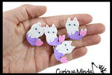 LAST CHANCE - LIMITED STOCK - Mermaid Cat - Mercat Kitty Adorable Erasers - Novelty and Functional Adorable Eraser Novelty Treasure Prize, School Classroom Supply, Math Counters - Sorting - Party Favor