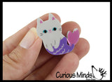 LAST CHANCE - LIMITED STOCK - Mermaid Cat - Mercat Kitty Adorable Erasers - Novelty and Functional Adorable Eraser Novelty Treasure Prize, School Classroom Supply, Math Counters - Sorting - Party Favor