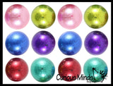 Small 1.5" Metallic Glitter with Thick Gel Mold-able Stress Ball - Ceiling Sticky Glob Balls - Squishy Gooey Shape-able Squish Sensory Squeeze Balls