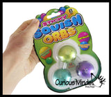 Small 1.5" Metallic Glitter with Thick Gel Mold-able Stress Ball - Ceiling Sticky Glob Balls - Squishy Gooey Shape-able Squish Sensory Squeeze Balls