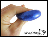 Small Individually Wrapped 1.5" Metallic Glitter with Thick Gel Mold-able Stress Ball - Ceiling Sticky Glob Balls - Squishy Gooey Shape-able Squish Sensory Squeeze Balls
