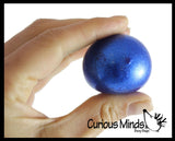 Small 1.5" Metallic Glitter with Thick Gel Mold-able Stress Ball - Ceiling Sticky Glob Balls - Squishy Gooey Shape-able Squish Sensory Squeeze Balls