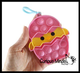 Small Chick in Egg on Clip Bubble Popper Toy - Easter Themed - Easter Basket Fidget - Bubble Pop Fidget Toy - Silicone Push Poke Bubble Wrap Fidget Toy - Press Bubbles to Pop - Bubble Popper Sensory Stress Toy OT