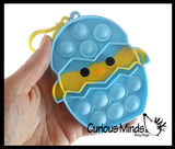 Small Chick in Egg on Clip Bubble Popper Toy - Easter Themed - Easter Basket Fidget - Bubble Pop Fidget Toy - Silicone Push Poke Bubble Wrap Fidget Toy - Press Bubbles to Pop - Bubble Popper Sensory Stress Toy OT