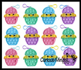 Small Chick in Egg on Clip Bubble Popper Toy - Easter Themed - Easter Basket Fidget - Bubble Pop Fidget Toy - Silicone Push Poke Bubble Wrap Fidget Toy - Press Bubbles to Pop - Bubble Popper Sensory Stress Toy OT